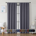 Simplebrand Ava Grey Blackout Curtains for Bedroom 84 Inch Length 2 Panels Set, Solid Thermal Insulated Privacy Living Room Window Treatment Curtains Blackout Drapes, W40 x L84 Inch, Grey