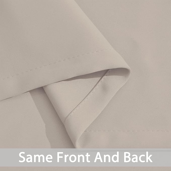 Yakamok Blackout Curtains Room Darkening Thermal Insulated Window Panels,Solid Grommet Top Drapes for Bedroom/Living Room(38Wx36L, Natural, 2 Panels)