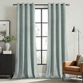 MIULEE Velvet Curtains Misty Blue Elegant Grommet Thermal Insulated Soundproof Room Darkening Curtains/Drapes for Classical Living Room Bedroom Decor 52 x 108 Inch Set of 2