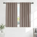 PONY DANCE Blackout Curtains Thermal Insulated Window Treatment Panels Room Darkening Blackout Drapes for Living Room Back Tab/Rod Pocket Bedroom Draperies, 52 x 54 Inch, Light Taupe, 2 Panels