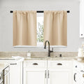 NICETOWN Blackout Room Darkening Curtains - Home Decoration Light & Noise Reducing Thermal Insulated Window Draperies with Rod Pocket Top (Biscotti Beige, Set of 2, 29 inches Wide x 20 inches Long)
