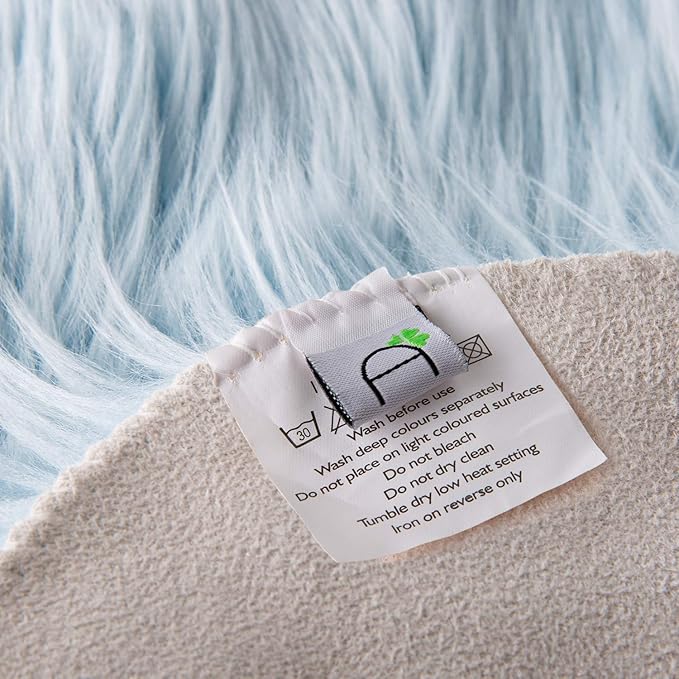 Ashler faux fur rug, Fluffy Shaggy Area Rug Ultra Soft 2.2 x 6 Feet Rectangle Fur Rug, Light Blue Fuzzy Rug Machine Washable Shag Rug, Nursery Decor Throw Rugs for Bedroom, kids room, Living Room