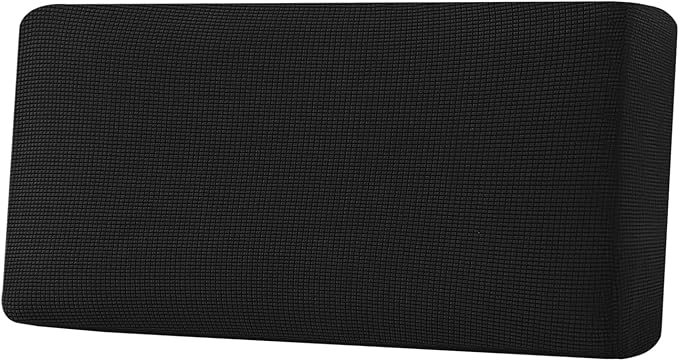 H.VERSAILTEX Super Stretch Individual Seat Cushion Covers Sofa Covers Couch Cushion Covers Slipcover Sets Thick Jacquard Textured Twill Fabric (1 Piece Sofa Cushion Cover, Black)
