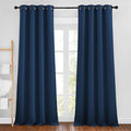 NICETOWN Moroccan Blue Room Darkening Curtains 90 inch Length - Chic Grommet Thermal Insulated Blackout Window Treatments Sound Proof Drapes for Bedroom/Living Room (2 Panels, W46 x L90)