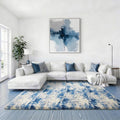Ophanie Blue White and Grey Area Rugs for Living Room 5x7, Fluffy Shag Large Fuzzy Plush Soft Carpets, Floor Shaggy Rugs for Bedroom, Carpet for Kids Boys Girls Dorm Nursery Home Decor Aesthetic