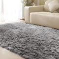 ORINOVA Shag Rug 6x9 Area Rugs for Bedroom Silver Grey Fluffy Machine Washable Faux Sheepskin Shaggy Fur Rugs for Living Room Nursery Rug