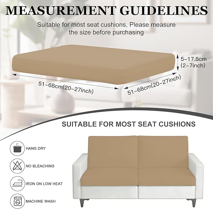 4Pcs Patio Stretch Cushion Covers,Outdoor Sofa Replacement Cover Slipcovers for Patio Furniture Cushion Covers, Washable Reusable Furniture Protector