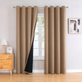 ChrisDowa 100% Blackout Curtains 108 inch Long for Bedroom with Black Liner, 2 Thick Layers Total Blackout Thermal Insulated Grommet Window Curtains 2 Panels Set (Cappuccino, 52 x 108 Inch)