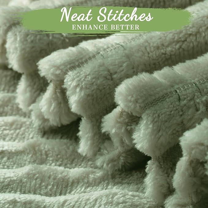 Buryeah 24 Pcs Flannel Throw Blanket Bulk 50 x 60 in Sleepover Blanket Outdoor Wedding Throw Lightweight, Oeko-tex Standard 100 Certified for Sofa Homeless Gifts (Sage Green)