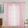 OVZME Blush Pink Sheer Curtains 72 Inches Long 2 Panels Set, Light Filtering Sheer Curtains for Living Room Bedroom 59 Inch Extra Wide, Modern Voile Filmy Rod Pocket Window Drapes, 59Wx72L Inches