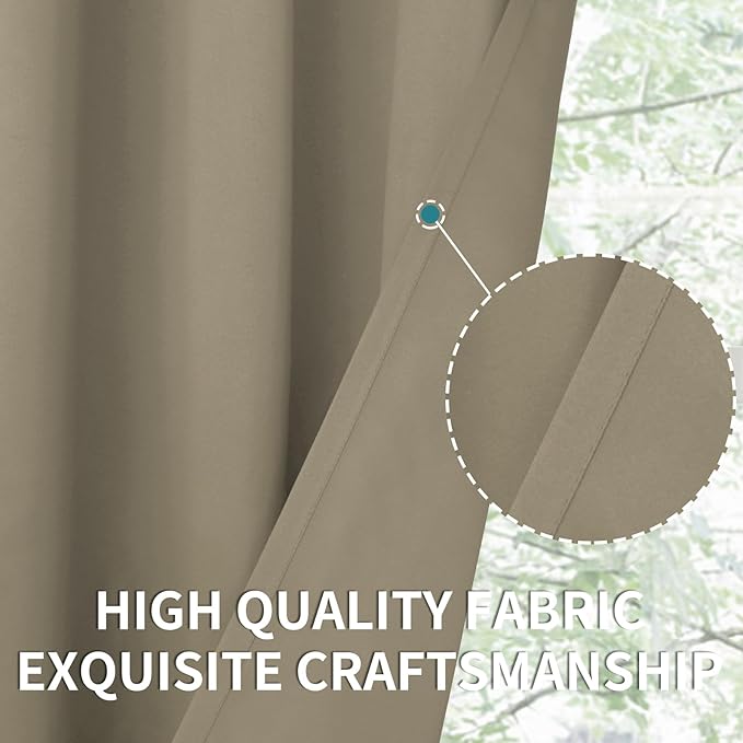 BGment Room Darkening Curtains 45 Inches Long - Grommet Thermal Insulated Drapes Window Treatment Curtains for Bedroom, 2 Panels, 38 x 45 Inch, Cocoa