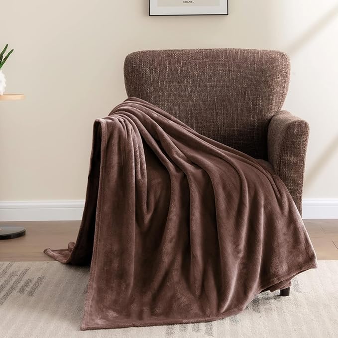 BEDELITE Fleece Blanket Brown Full Blankets for Couch & Bed, Luxury Plush Cozy Fuzzy Blanket 84" x 90", Super Soft Warm Lightweight Throw Blanket for Travel Camping