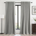 Topfinel 102 Inches Long Linen Blackout Curtains for Bedroom Living Room 100% Black Out Thermal Insulated Ring Hooks Room Darkening Drapes Dark Grey Curtain with Back Tab Rod Pocket 52x102 2 Panels