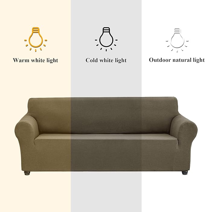 Joccun Stretch Chair Couch Cover,1-Piece Sofa Slipcover Spandex Sofa Covers with Elastic Bottom,Washable Furniture Protector for Dogs, Cats, Kids (Armchair,Fossil)