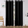 Joydeco Blackout Curtains 84 Inch Length 2 Panels Set, Thermal Insulated Long Curtains& Drapes 2 Burg, Room Darkening Drapes for Bedroom Living Room (Black, W37 x L84 Inch)