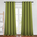 NICETOWN Room Darkening Curtain Panel Grommet - Home Decorations Thermal Insulated Solid Grommet Top Room Darkening Living Room Panels/Drapes for Gift (Fresh Green, 1 Pair, 46 x 90-Inch)