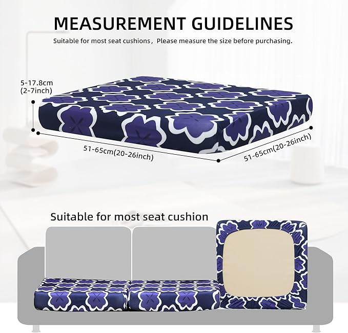 Outdoor Cushion Covers Set,8PCS Patio Furniture Couch Seat Slipcovers, Replacement for Sofa Sectional Chair(Cover，Only)