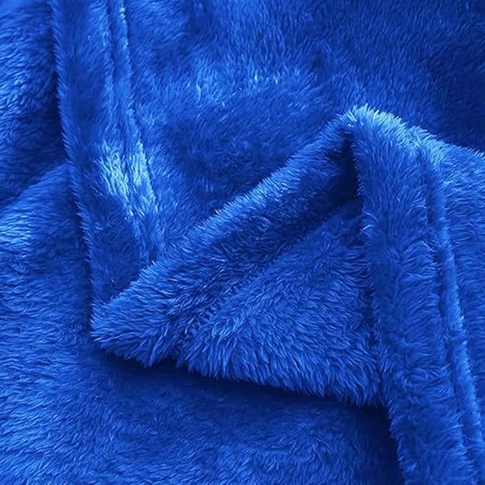 Exclusivo Mezcla Plush Fuzzy Fleece Throw Blanket, Super Soft, Fluffy and Warm Blankets for Couch, Bed, All Season Use (40x50 Inches, Cobalt Blue)