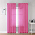 Chyhomenyc Sheer Hot Pink Curtains 90 inches Long 2 Panels, Light Filtering Soft Airy Solid Elegant Voile Window Treatment Drapes for Bedroom Living Room, 42Wx90L Inches