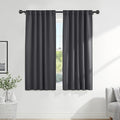 PONY DANCE Window Treatments Curtains - Gray Blackout Drapes Home Decor Light Blocking Thermal Insulated Back Tab/Rod Pocket Curtain Panels for Living Room, W 42 by L 63 Inches, Grey, 1 Pair