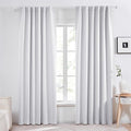 Deconovo Blackout Curtains, Thermal Insulated, W52 x L95 2 Panels, Back Tab, Machine Washable, Room-Darkening Drapes for Bedroom/Living Room Star White