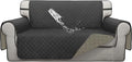 ISSUNTEX Double Protection 100% Waterproof Loveseat Sofa Covers for Living Room, Couch Covers for 2 Cushion Couch Sofa, Reversible Furniture Protector Sofa Cover for Dogs (Loveseat, Dark Gray/Beige)
