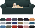 Cupuamon 2026 New Stretch Oversized Sofa Slipcovers Couch Sofa Cover for 4 Seater Furniture Protector Covers with Elastic Bottom Jacquard Fabric Small Checks for Pets, Kids - Hunter