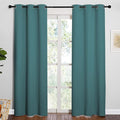 NICETOWN Thermal Insulated Solid Grommet Blackout Curtains/Drape for Living Room (Sea Teal, 1 Pair, 42 by 84-Inch)