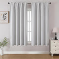 CUCRAF Blackout Curtains Room Darkening Window Curtain Panels, Rod Pocket Thermal Insulated Solid Drapes for Bedroom Living Room, Set of 2 Panels. 52 x 45 inch, Graywish White