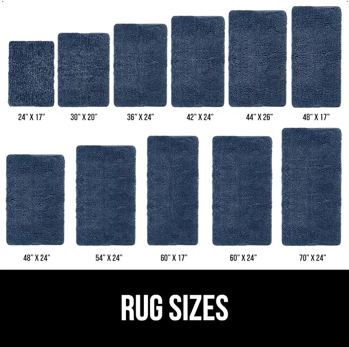 GORILLA GRIP Bath Rug Mat 70x24, Soft Absorbent Chenille, Quick Dry Microfiber - Image 6