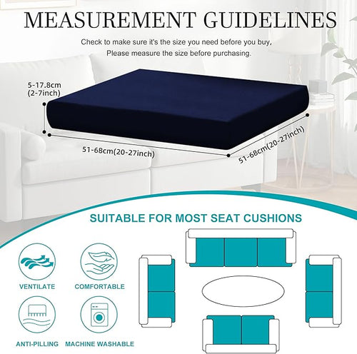 12 Pcs Stretch Patio Cushion Covers,Outdoor Couch Covers Replacement,Outdoor Couch & Sofa Slipcovers,for Patio Furniture Cushion Covers,Washable Reusable Furniture Protector(Navy Blue,Cover Only)