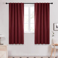 Deconovo Blackout Curtains, Thermal Insulated, W42 x L72 2 Panels, Back Tab, Machine Washable, Room-Darkening Drapes for Bedroom/Living Room Burgundy Red