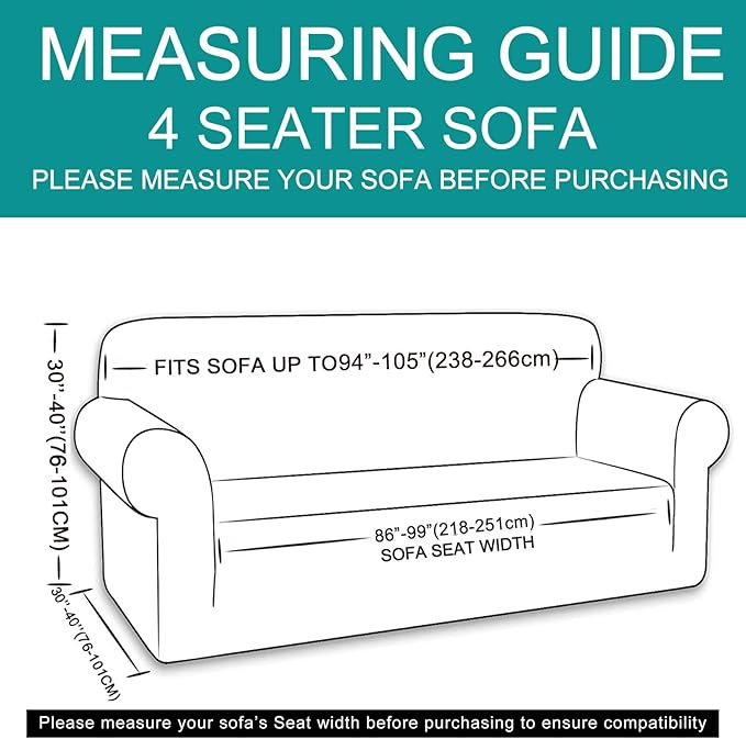 U-NICE HOME 4 Seater Stretch Couch Cover Sofa Cover Washable Sofa Slipcover Furniture Protector for 3 Cushion Couch Sofa Pet Friendly, Bronze Green