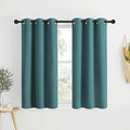 NICETOWN Sea Teal Kitchen Window Curtains Over Sink - Window Treatment Thermal Insulated Grommet Light Blocking Curtains & Drapes for Bedroom/Bathroom, 2 Panels, W34 x L50