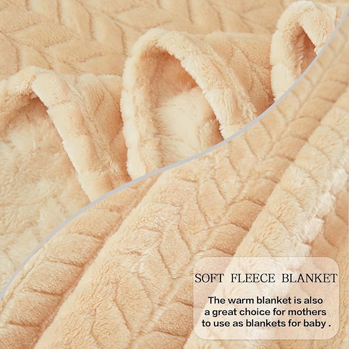 inhand Fleece Blanket for Bed, Super Soft Flannel Cozy King Bed Blanket for Adults, Washable Lightweight Fuzzy Bed Blanket for Office Sofa, Warm Plush Blankets for All Season (90"×108", Cream)