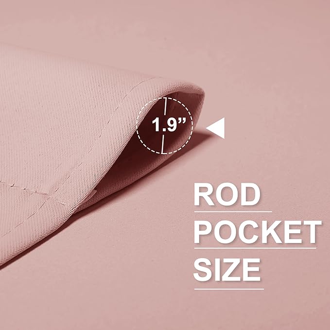 RYB HOME Kitchen Blackout Curtains Over Sink 36 inch Length, Rod Pocket Summer Light UV Blocking Energy Efficient, Cabinet Shelf Cupboard Coverings, Width 29 by Length 36, Peach Blush, 2 Panels