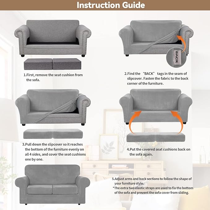 WEERRW Velvet Couch Covers for 2 Cushion Couch Sofa - High Stretch Luxury Velvet Plush 3 Pieces Sofa Slipcovers with Elastic Bottom, Furniture Protector for Pets, Machine Washable, Silver Grey, Medium