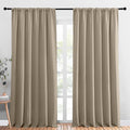 NICETOWN 2 Panels Blackout Curtains, Rod Pocket Thermal Insulated Drapess for Bedroom, Privacy Protection Easy-Care Heavy Duty Curtains for Living Room/Dining Room, W70 x L95 inches, Soft Taupe