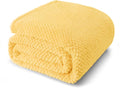 Whale Flotilla Twin Size Fuzzy Fleece Blanket for Bed, 60x80 Inch Fluffy Warm Soft Jacquard Blankets for All Season, Lightweight and Cozy, Yellow