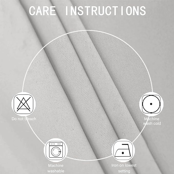 LEMOMO Blackout Curtains 52 x 90 Inch Long Light Grey Curtains Set of 2 Panels Room Darkening Curtains for Bedroom and Living Room