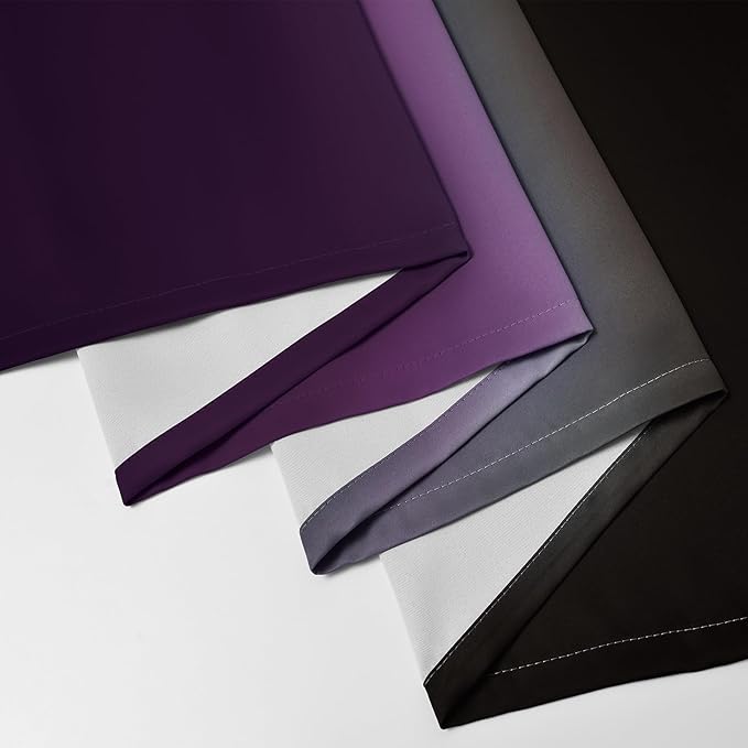 Yakamok Blackout Ombre Purple and Black Curtains for Bedroom, Gradient Room Darkening Curtains, Grommet Thermal Insulated Light Blocking Window Drapes/Curtain for Living Room,52 x 63 Inch,2 Panels