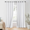 NICETOWN 100% Blackout Window Curtain Panels 90 inch Length for Living Room, Set of 2, Snow White, 55 inches Wide, Thermal Insulated Extra Long Drapes for Patio Sliding Door