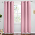 NICETOWN Crystal Pink Room Darkening Curtains for Kitchen, Set of 2, 42 inches Wide by 78 inches Long, Window Treatment Thermal Insulated Solid Grommet Room Darkening Curtains/Drapes for Bedroom