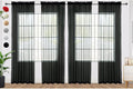 SpaceDresser Black Sheer Curtains 4 Panels Rod Pocket Semi-Sheer Curtain 45 Inches Long Light Filtering Voile Window Drapes for Bedroom Living Room Kitchen, Each 52W x 45L