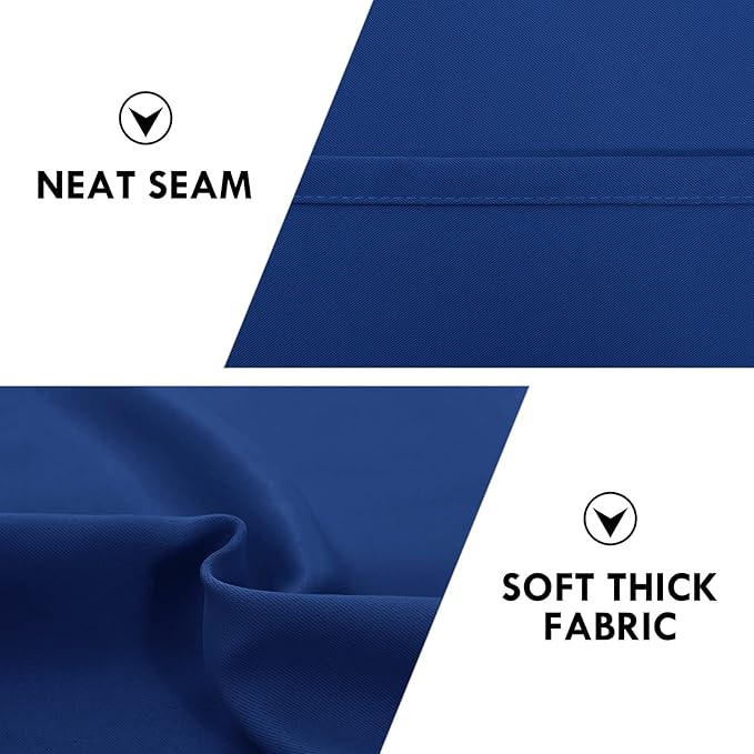 DWCN Blackout Curtains Room Darkening Thermal Insulated Bedroom Curtains Window Curtain Panels, 52 x 63 inches Long, Set of 2 Classic Blue Rod Pocket Drapes