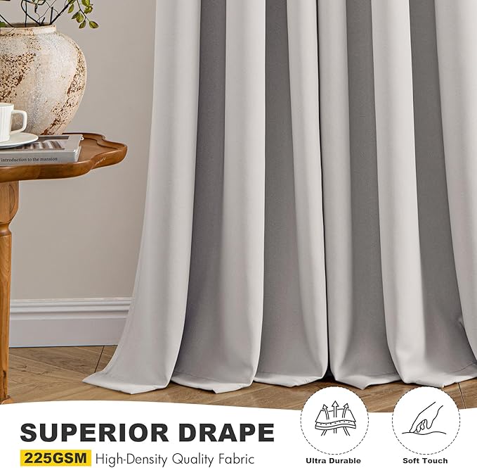 MIULEE Cobblestone Blackout Curtains for Bedroom Living Room 72 Inches Long 2 Panels, Thermal Insulated Room Darkening Drapes Solid Grommet Noise Reduction Light Blocking Window Treatments 40x72 inch