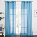 NICETOWN Living Room Sheer Curtains 96 inch Length, Grommet Airy Voile Sheer Curtains and Drapes Casual Light Filtering Window Treatments for Bedroom, Turquoise, 2 Panels=108 inch Wide