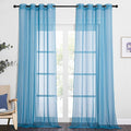 NICETOWN Voile Sheer Turquoise Curtains 90 inch Length, Grommet Airy Voile Sheer Drapes Light Filtering Window Treatments for Bedroom/Living Room, 2 Panels, W54 x L90