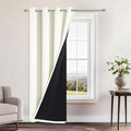 Yakamok 100% Cream Blackout Curtains for Bedroom, Light Blocking Thermal Insulated Noise Reducing Blackout Drapes for Living Room(52Wx84L, 1 Panel)