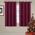 H.VERSAILTEX Blackout Curtains for Christmas Thermal Insulated Window Treatment Curtain 54 inch Length Energy Saving Solid Grommet Top Blackout Drape, One Panel, Burgundy Red, 52" W x 54" L